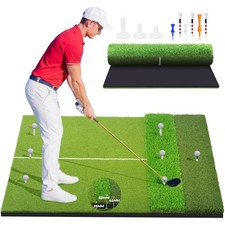 5x4ft  6x4ft Extra Large Golf Hitting Mat, 26mm Tri-Turf Sized, Green