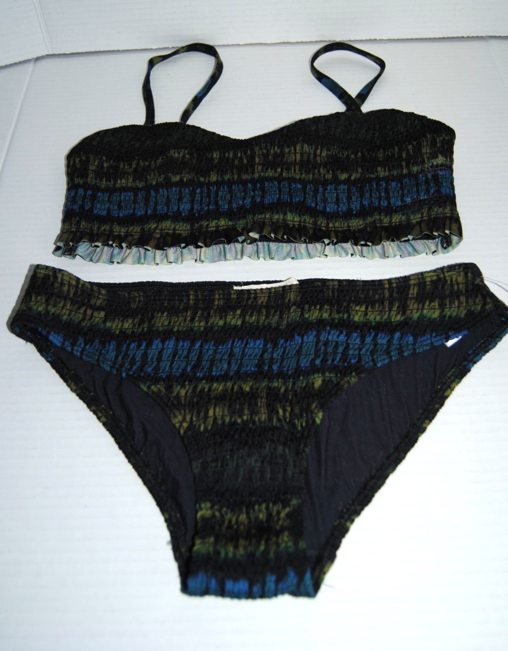 NWOT Ulla Johnson Marseille Tie Dye Smocked Bikini Set Lagoon Women’s Sz S $499 image 8
