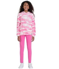 LUCKY BRAND Girls Sz Large 14/16 Pink Camo Fleece Top  Leggings 2 Pc Set NEW
