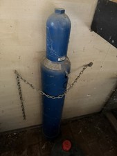 Leere Sauerstoffflasche 200 bar Stahl blau Druckgasflasche mit Schutzkappe