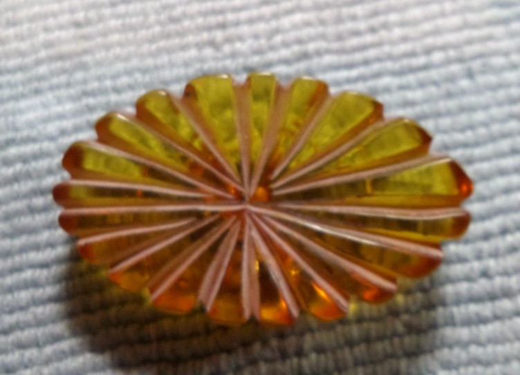 Large Antique Bakelite Oval Shape Carved Button APPLEJUICE Tested 1-1/2" Inch