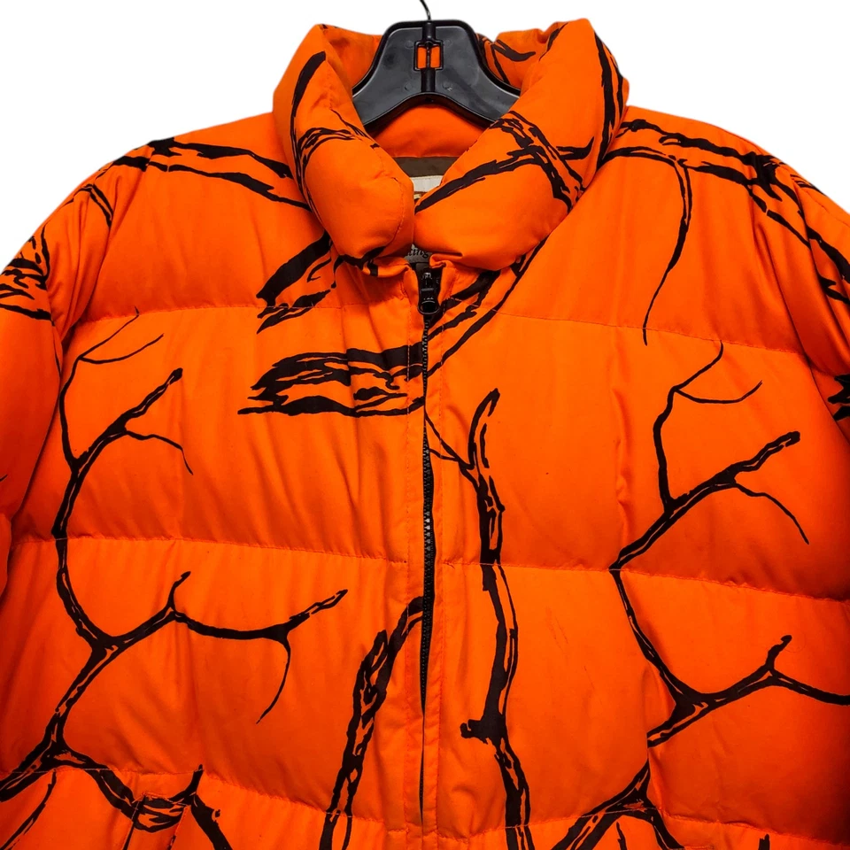 GAMEHIDE Jacket Mens XL Orange Black Camo Puffer Down Full Zip Hunting Outdoor - Image 2 of 4