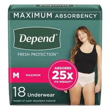 Depend Disposable Underwear Female Medium 36 Ct