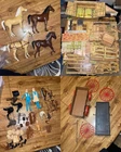 Huge Vintage Louis Marx Johnny West Jane West Figures Horses Ranch Accessories