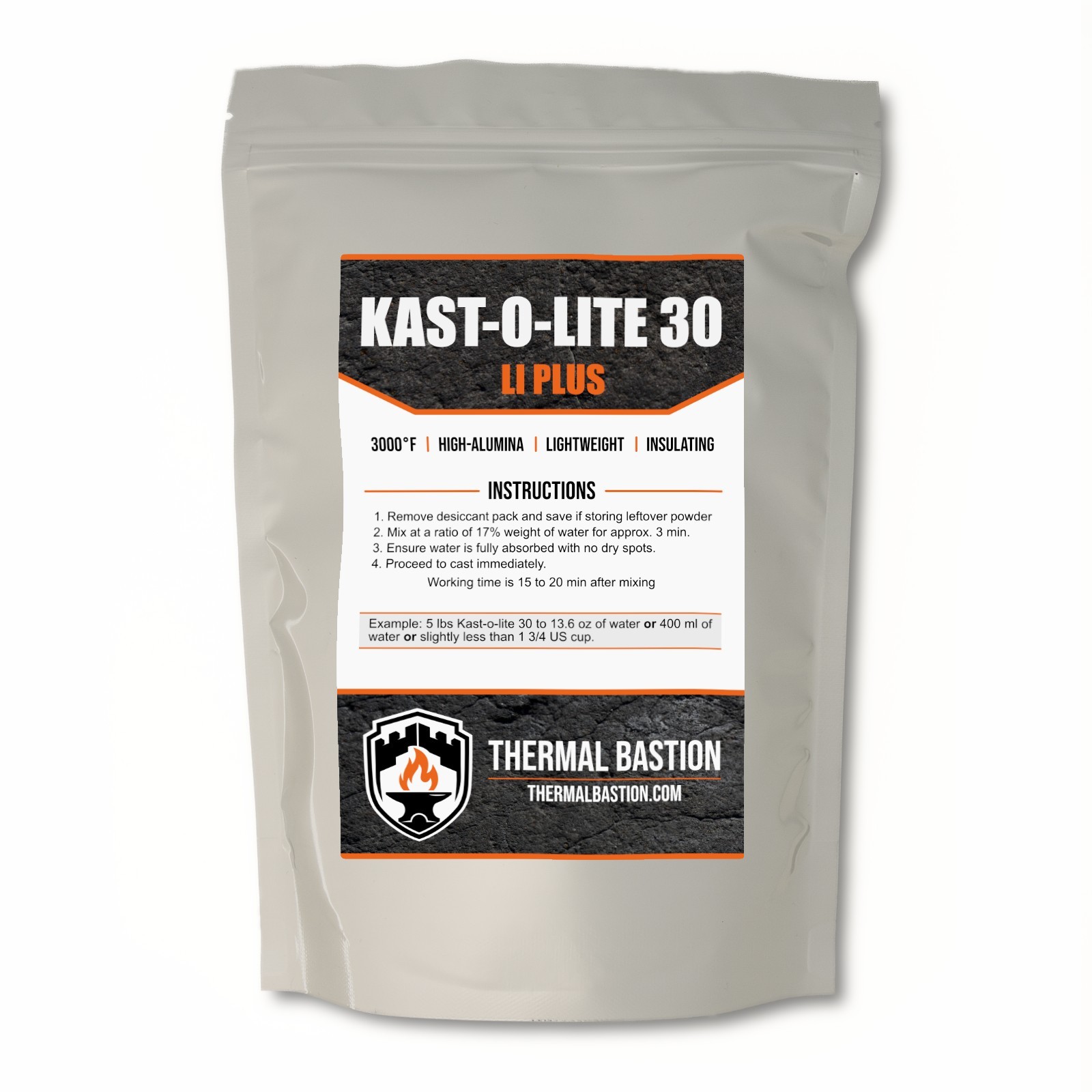 Kast-O-Lite 30 LI Plus - 5 LB 3000°F Refractory Forge Ceramic Fiber Coating