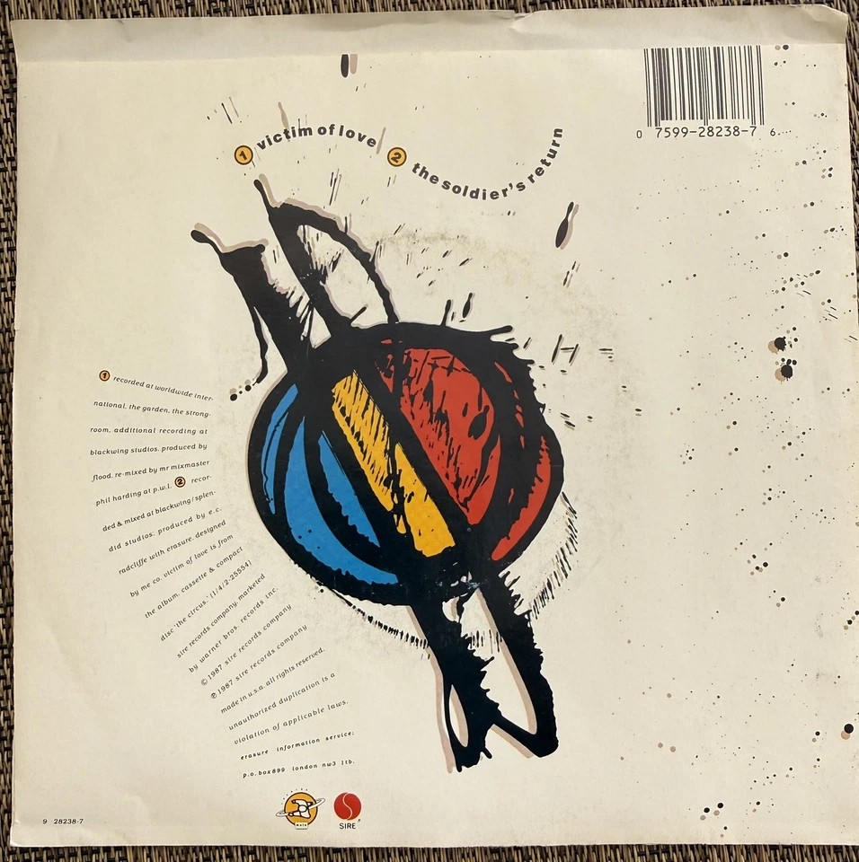 Erasure - Victim of Love / The Soldier’s Return - Sire 7-28238 - M PS Foto 2 de 4