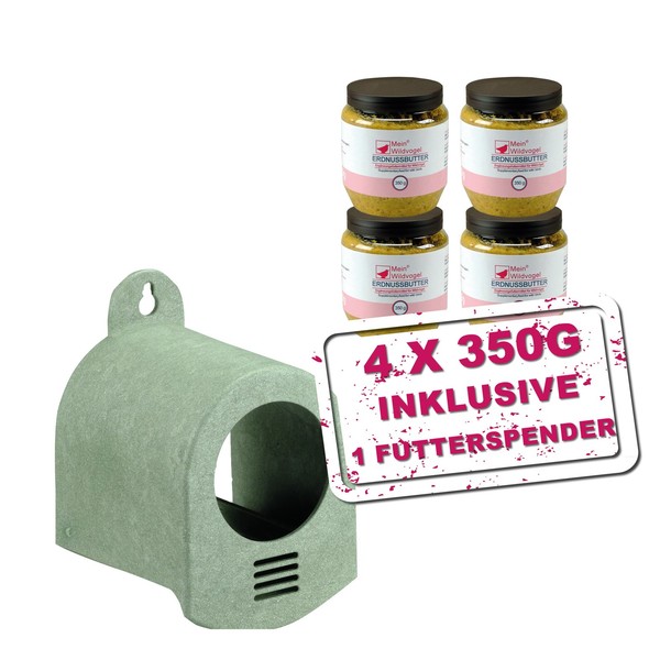 Wildvogel Erdnussbutter Starter Set Klein - 1 X Spender Und 4 X Erdnussbutter-image