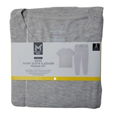 Member's Mark Men's 2-Piece Super Soft Jogger Pajama Set Light Grey, XL 