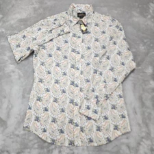 Cremieux Shirt Mens Medium Paisley Floral Snap Front Pearl Snap Long Sleeve