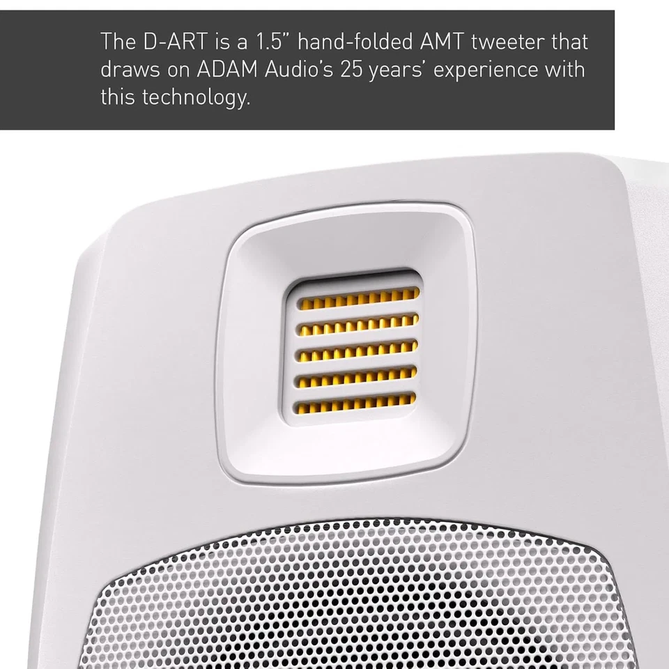 Par de altavoces de monitor ADAM Audio D3V sistema activo de monitoreo de escritorio blanco JP Foto 3 de 4