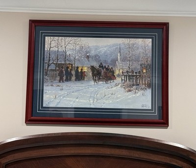 G Harvey Memories Of Home Signed Numbered 118 /2500 Framed triple mat 29x39 +COA