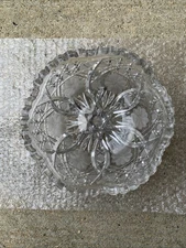 Antique American Brilliant Cut Glass ABP 6" Bowl Sawtooth Stunning