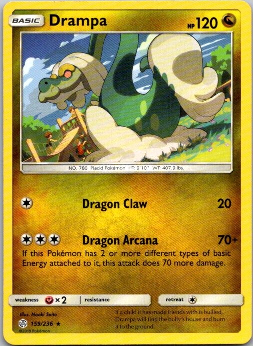 Drampa Rare SM - Cosmic Eclipse 159/236 NM