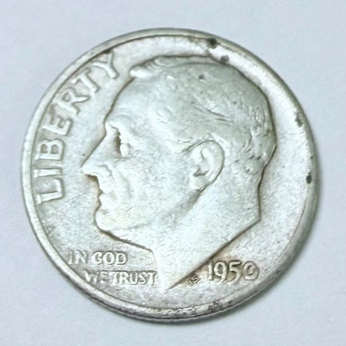 1950 S Roosevelt Dime 90% Silver 10c US Coin VERY FINE CONDITION #6826