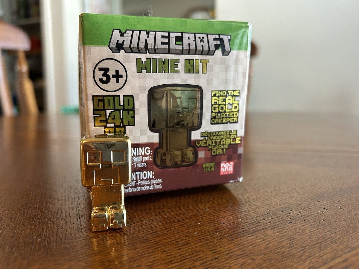 Minecraft Mine Kit 金メッキ クリーパー レア 1/48 RARE Gold Plated Creeper Minecraft Mine Kit 1/48 w/ Serial Number