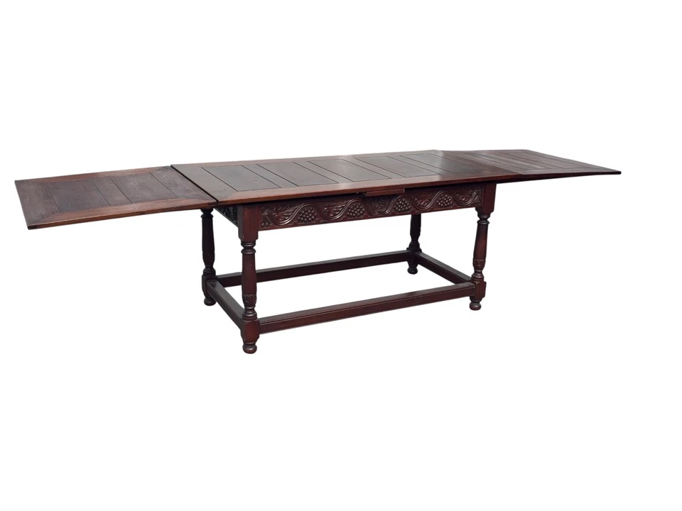 estilo antiguo nogal camilla base pub taberna mesa 11 pies extensión barroca Foto 4 de 4