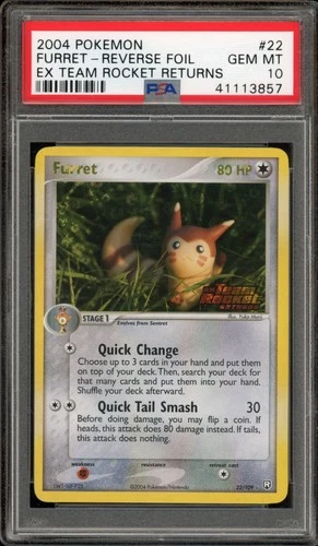 Pokemon Furret EX Team Rocket Returns Reverse Holo #22 PSA 10 Gem Mint