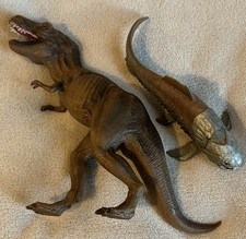 Schleich dinosaur model Dunkleosteus and 8inch Tyrannosaurus Rex PVC
