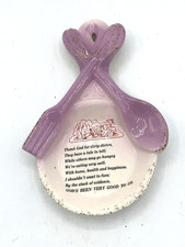 Thank God for Dirty Dishes Spoon & Fork Spoon Rest Wall Hanging Lavender