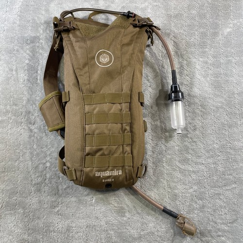 Aquamira Rigger Pressurized Hydration Pack Coyote Brown Tactical MOLLE Backpack