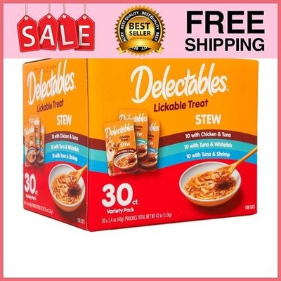Hartz Delectables Stew Lickable Wet Cat Treats Variety Pack, 30 Count