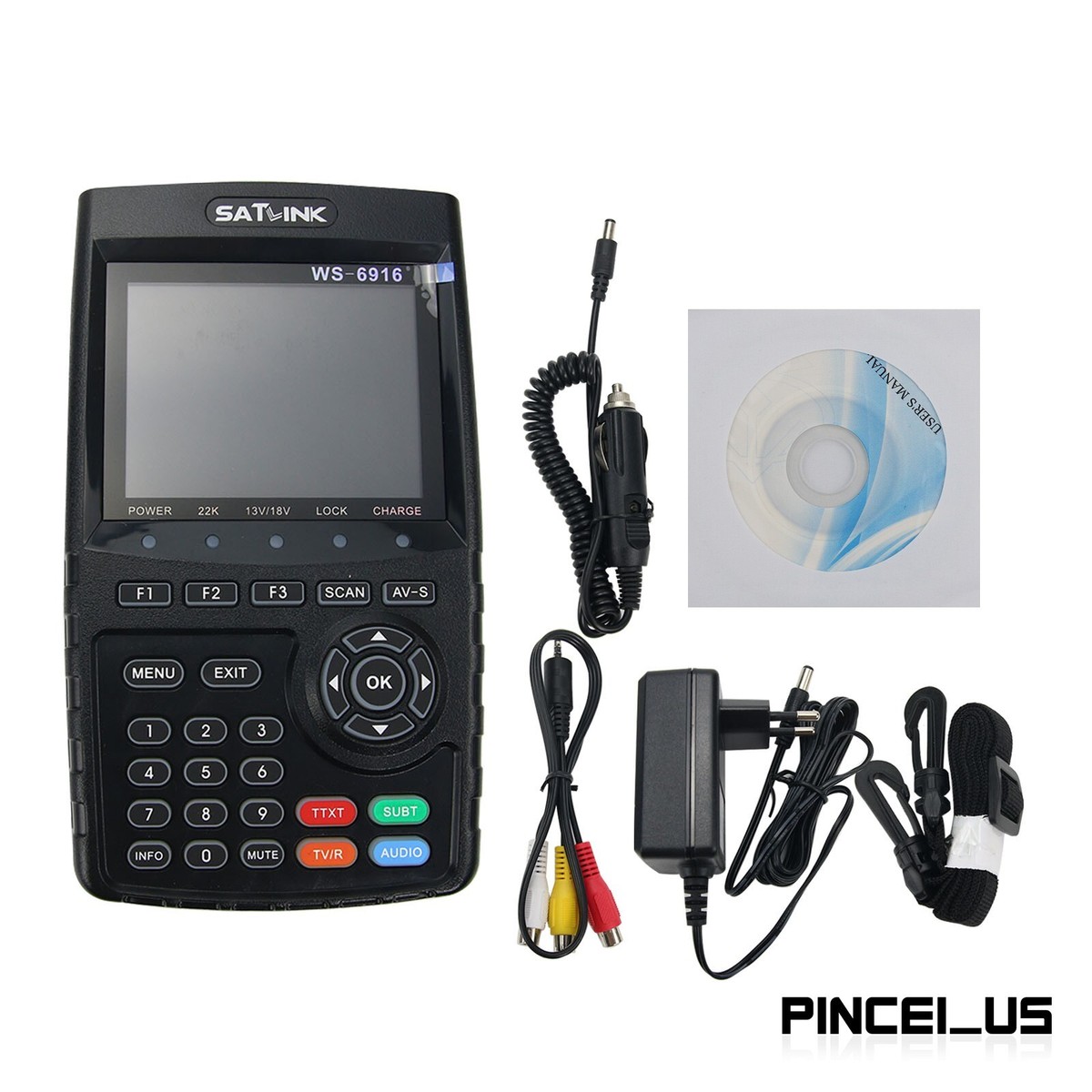 Original SATLINK WS-6916 DVB-S S2 HD Satellite Finder Meter with