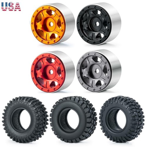 Juegos de llantas de aleación CNC de 1,0"" Beadlock para coche sobre orugas de radiocontrol axial SCX24 1/24 - Imagen 1 de 124