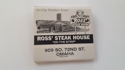 Matchbook Ross Steak House Cleopatra Lounge. Omaha  FULL. F2 