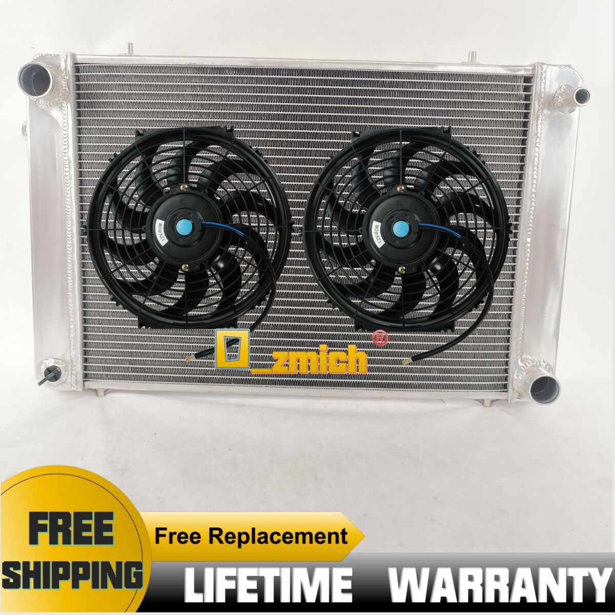 FILA Radiatore alluminio 3FILE +2*10" ventola adatto per Triumph TR8 TR 8 V8 3 5L manuale 1978 1981