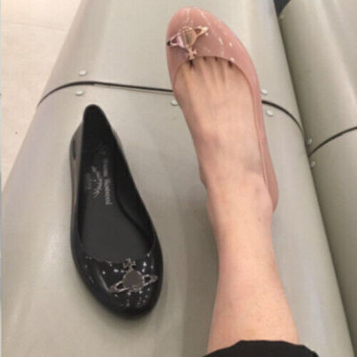 UK New Ladies Flat Slip On Jelly Shoes Space Love III Orb IV Plastic Pumps  Shoes UK