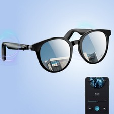 Smart Sunglasses Bluetooth 5.4 AI Glasses Music Headphone Round for Android iOS