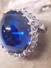 Bague Solitaire Vintage En Argent 925 Et Cristal De Roche - Taille 50, Pierre Naturelle Blanche, Bon état Général