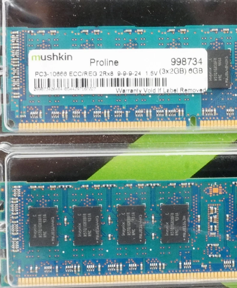 6GB Mushkin Proline (2GBx3) PC3-10666 ECC/REG 2RX8 Ram Memory 998734 - Image 2 of 4