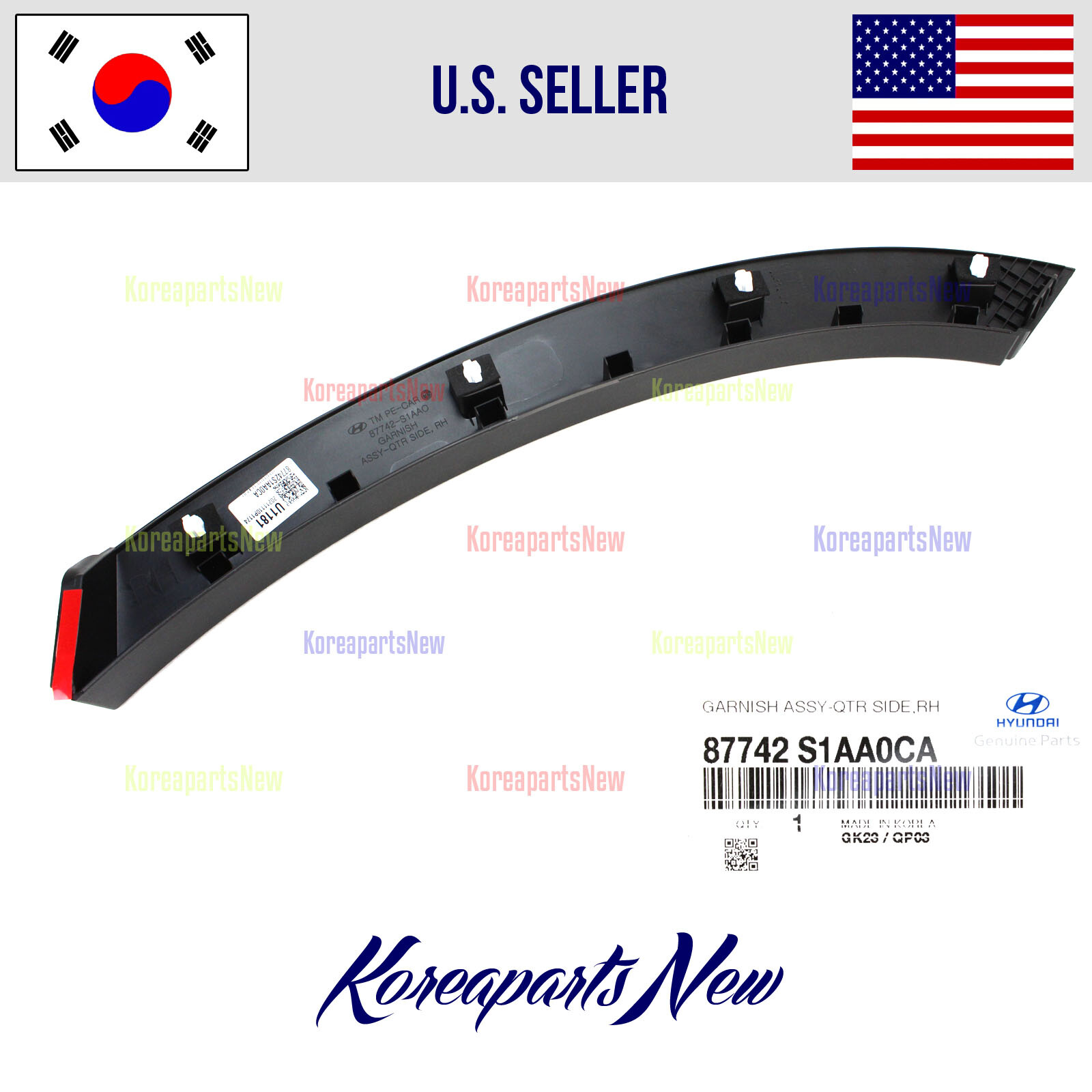 REAR Fender Wheel Opening Molding Right PASSENG ⭐OEM⭐ Hyundai 