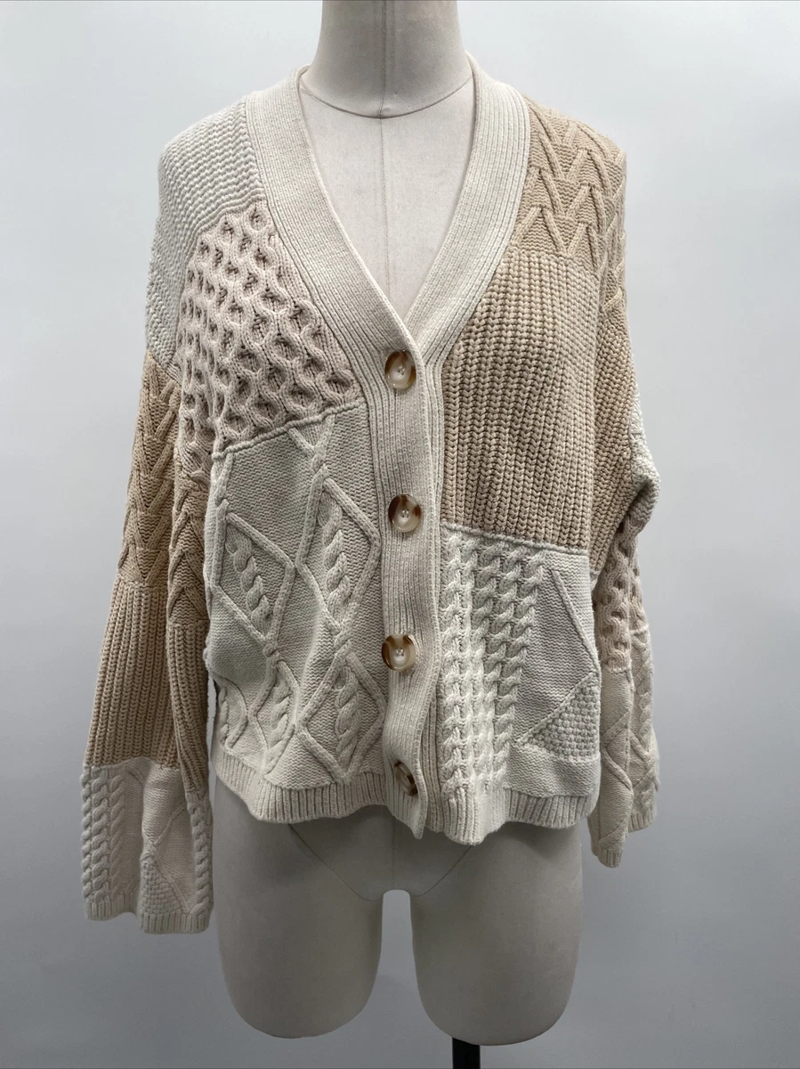 Womens cream top cardigan sweater