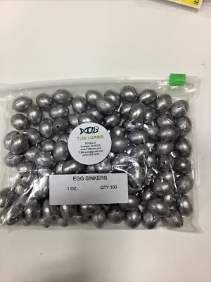 100 QTY Lead 1 oz EGG SINKERS, Slip Sinkers, Veteran Owned Free Shipping