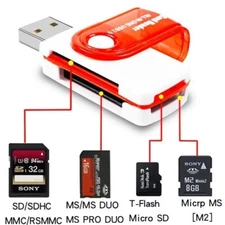 Original Card Reader 4 in 1 USB Memory USB 2.0 to SD Micro SD TF MS M2