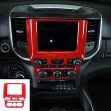 Red Center Console GPS Navigation Panel Trim  Decor Cover For Dodge Ram 1500 18+