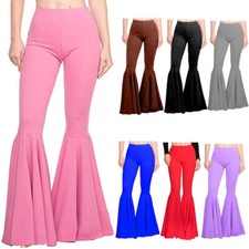 Ladies' high waisted slim fit elastic casual and fashionable flared pants