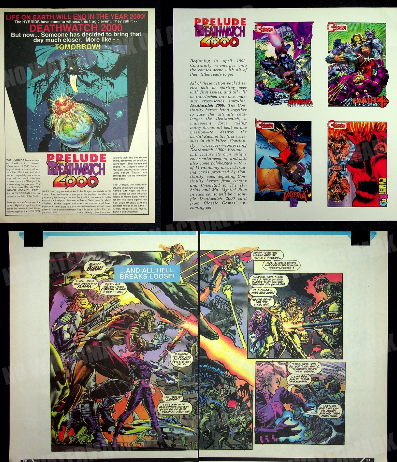 Deathwatch 2000 Continuity Comics + Promo Card 1993 Print Magazine Ad Poster