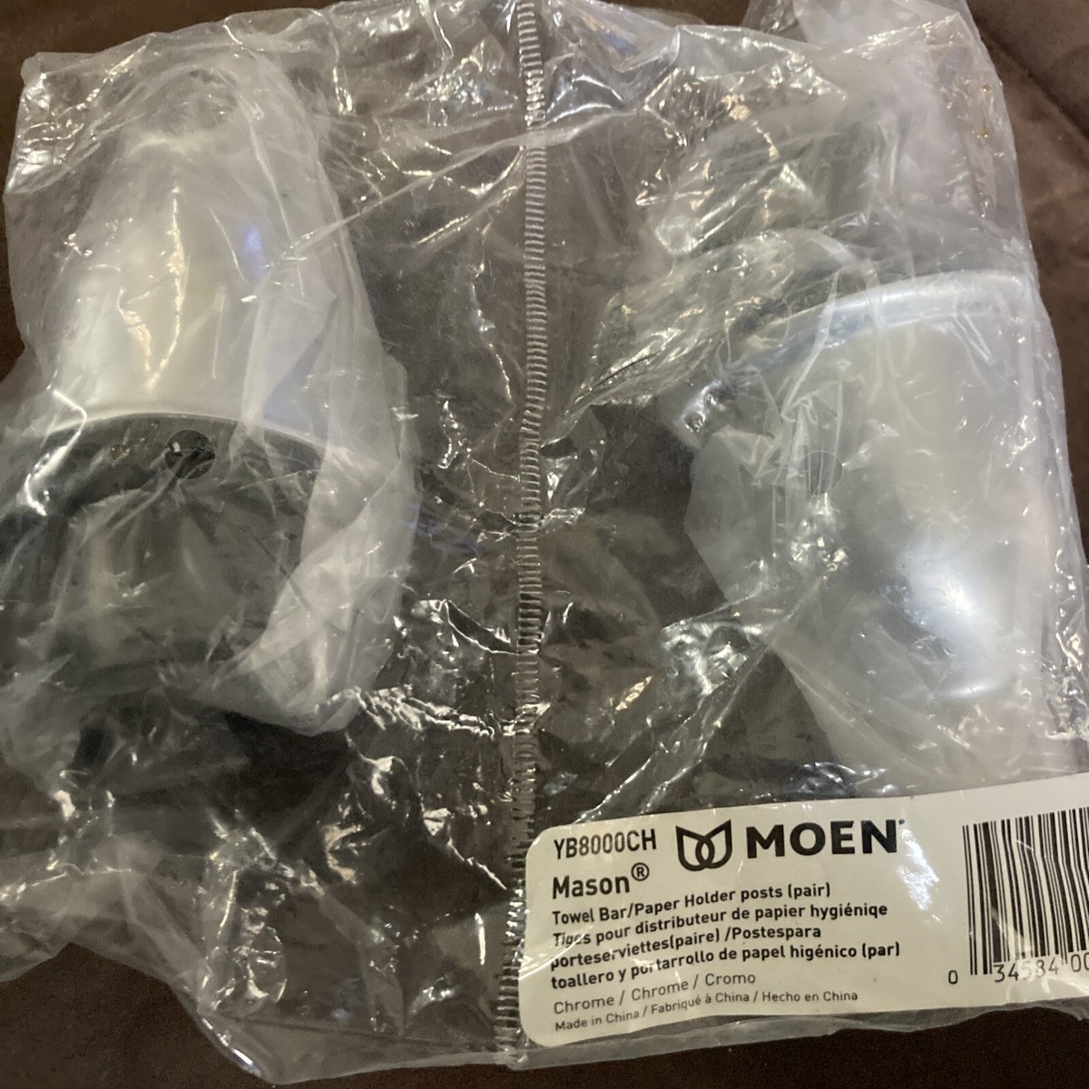 1pr Moen Mason YB8000CH Towel Bar Toilet Paper Holder POSTS Chrome Finish