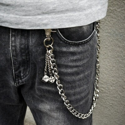 Mens Thick Waist Chain Punk Wallet Chain Metal Keychain Pants