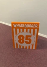 WHATABURGER TABLE TENT No. 85 Place CARD TEXAS HAMBURGER RESTAURANT #85 Glossy