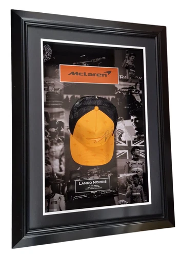 Framed Lando Norris Signed CAP Autographed Hat Display ** & Certificate