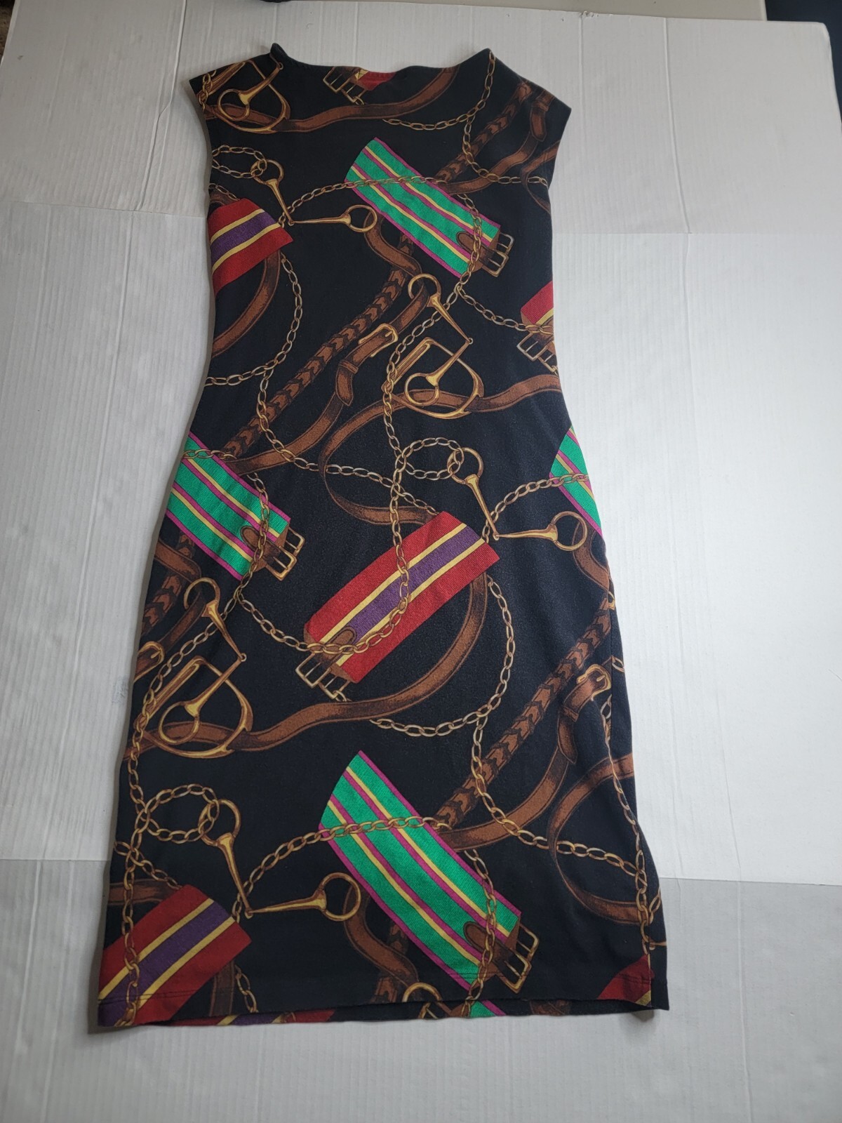 ralph lauren Size XS Strap And Chain  Sleeveless A-line Black Dress