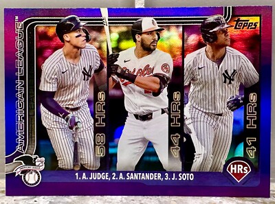 JERSEY NUMBER MATCH! 2025 Topps Series AL HRs Juan Soto Purple 22/250! METS!