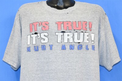 vintage 90s WWF KURT ANGLE ITS TRUE #1 OLYMPIAN DISTRESSED t-shirt