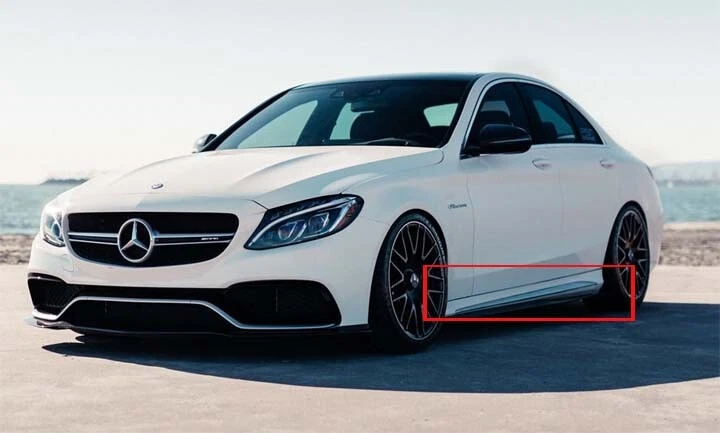 2015 2016 2017 2018 2019 2020 C63 AMG боковые юбки обвес спойлер пара C-класса - Изображение 3 из 4