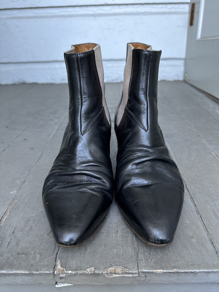 Celine Jacno Chelsea Leather Boots Calfskin Hedi Slimane