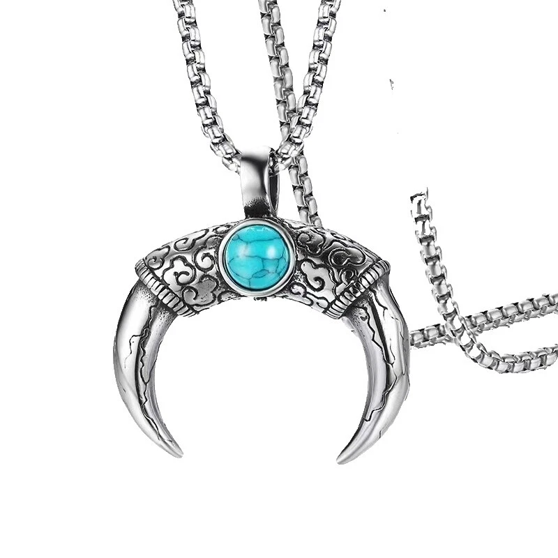 Acero Inoxidable Cuerno Turquesa Joyería de Moda